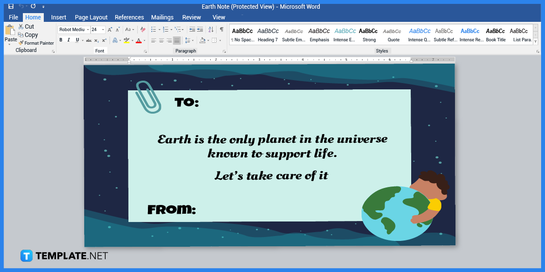 how to make earth note in microsoft word template example 2023 step