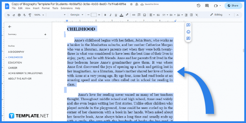 how to make a biography in google docs template example 2023 step 5 788x
