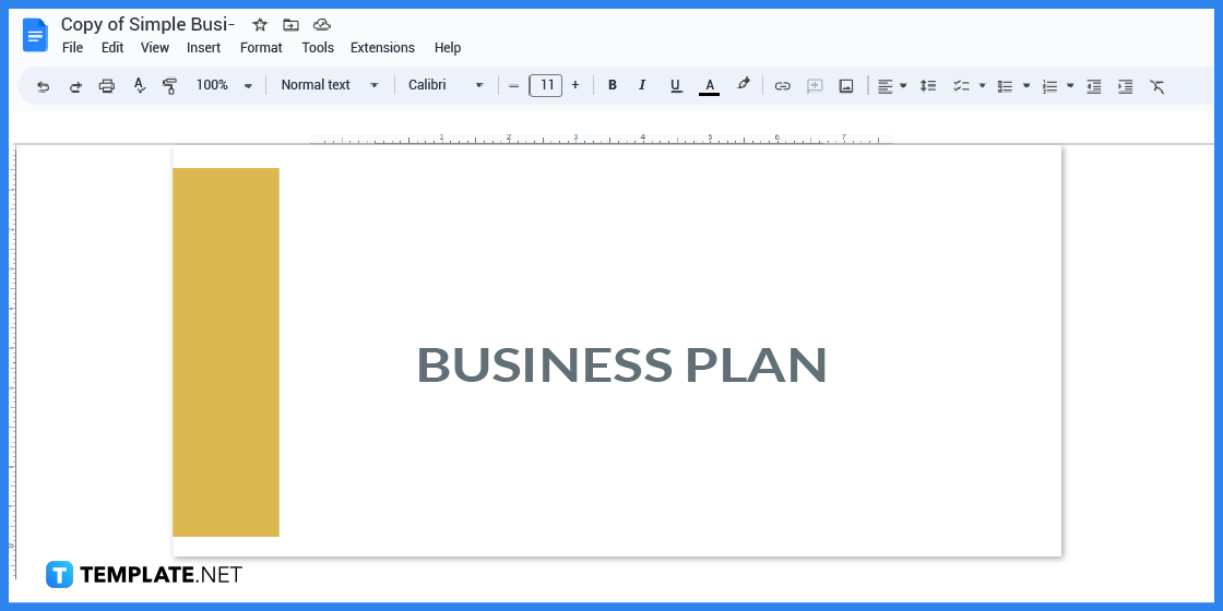 is there a business plan template on google docs