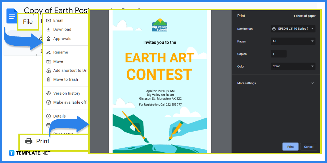 how to make an earth poster in google docs template example 2023 step