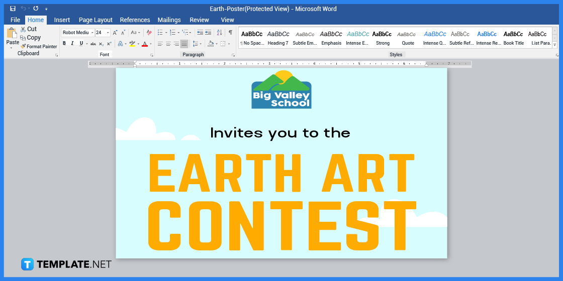 how to make an earth poster in microsoft word template example 2023 step