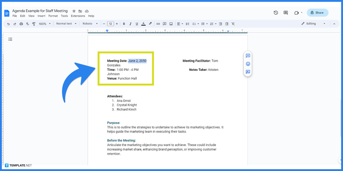 how to makecreate an agenda in google docs step