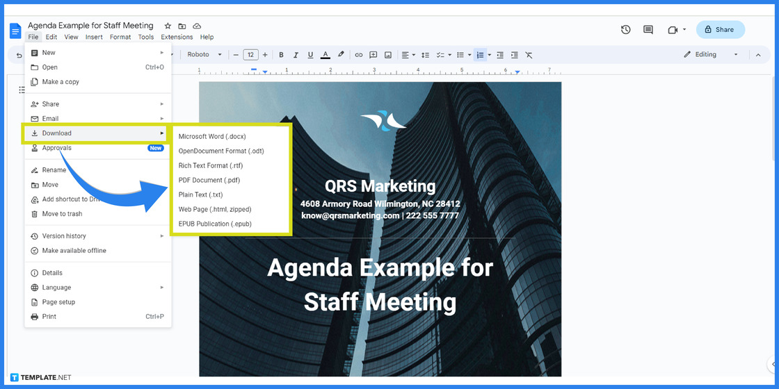 how to makecreate an agenda in google docs step