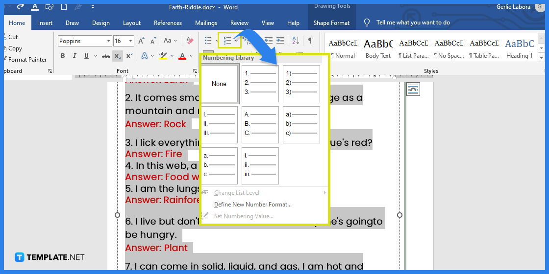 how to build earth riddle in microsoft word template example 2023 step