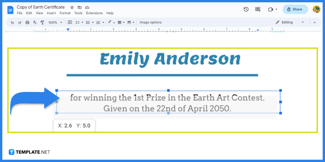 how to create earth certificate in google docs template example 2023 step