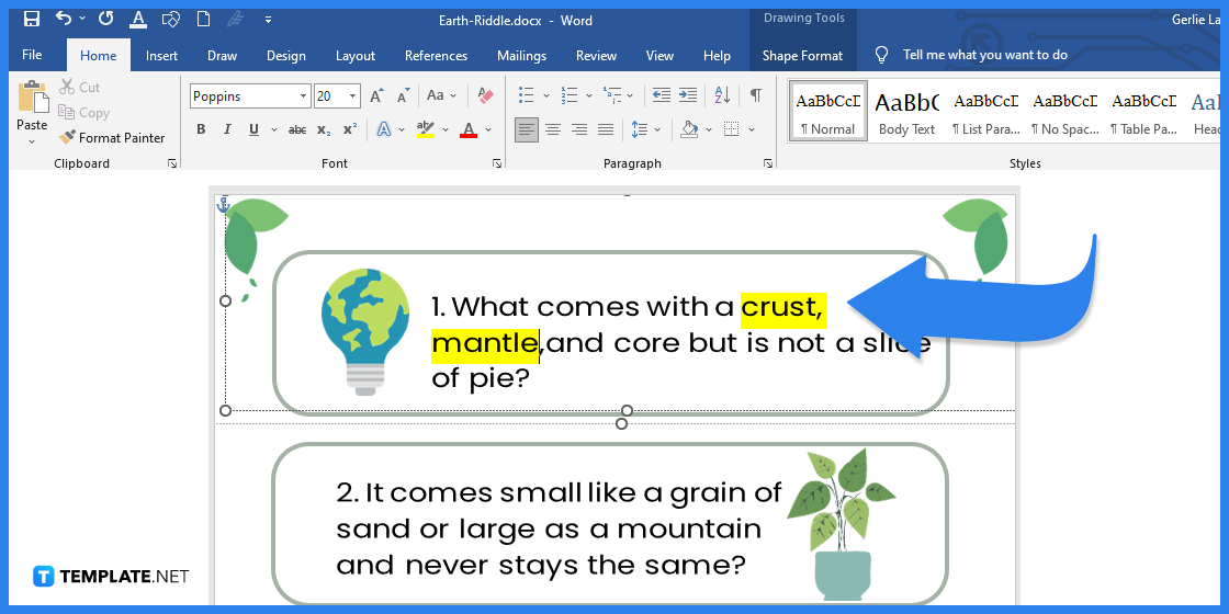 how to create earth riddle in microsoft word template example 2023 step