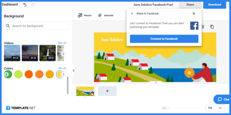 how to create a june solstice post facebook step