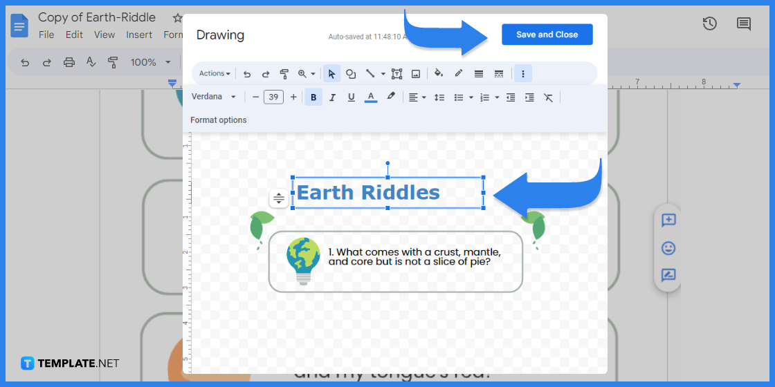 how to create an earth riddle in google docs template example 2023 step