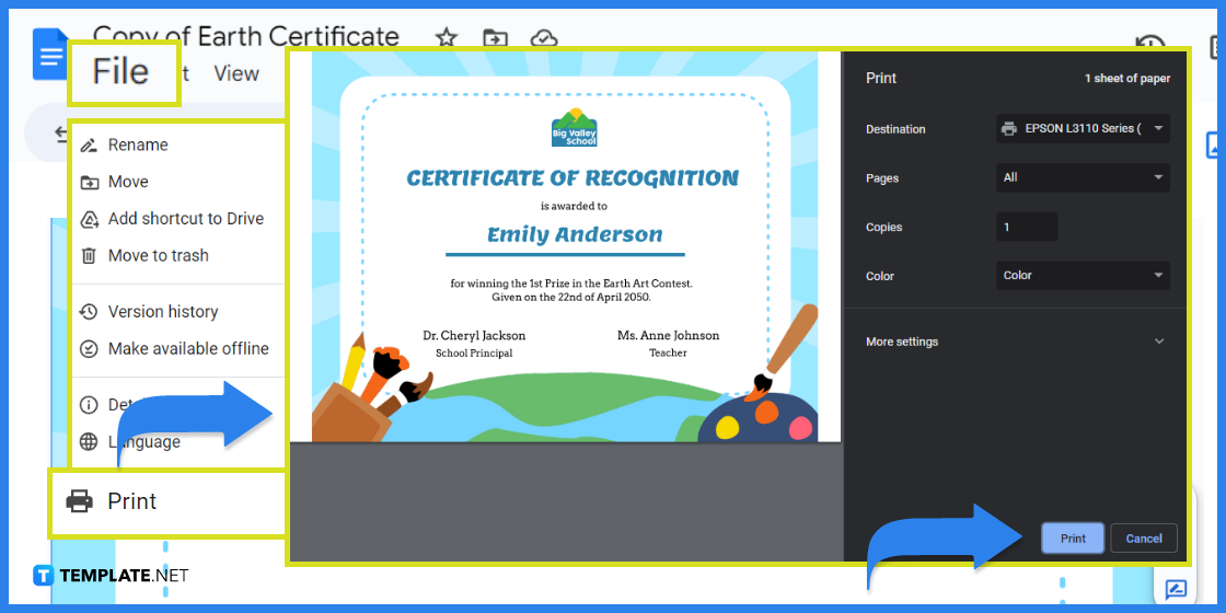 how to make earth certificate in google docs template example 2023 step 10