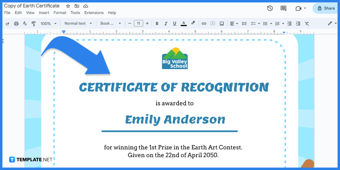 how to make earth certificate in google docs template example 2023 step
