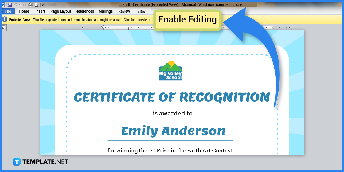 how to make earth certificate in microsoft word template example step