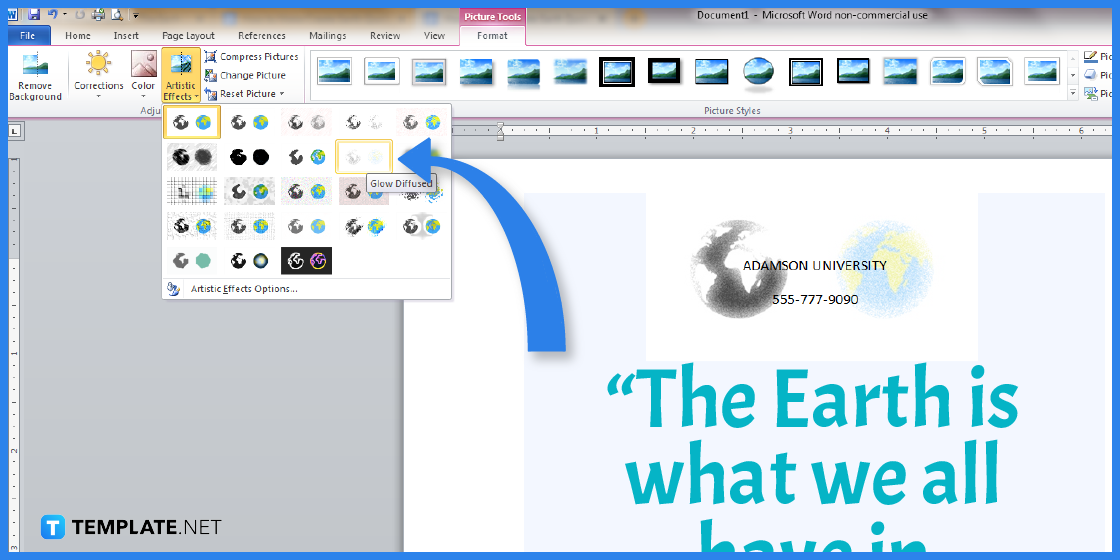comment faire des citations de la terre dans l'exemple de modèle Microsoft Word 2023 étape