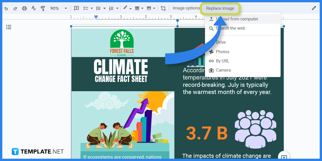 comment créer une fiche d'information sur le changement climatique dans l'exemple de modèle google docs 2023 étape