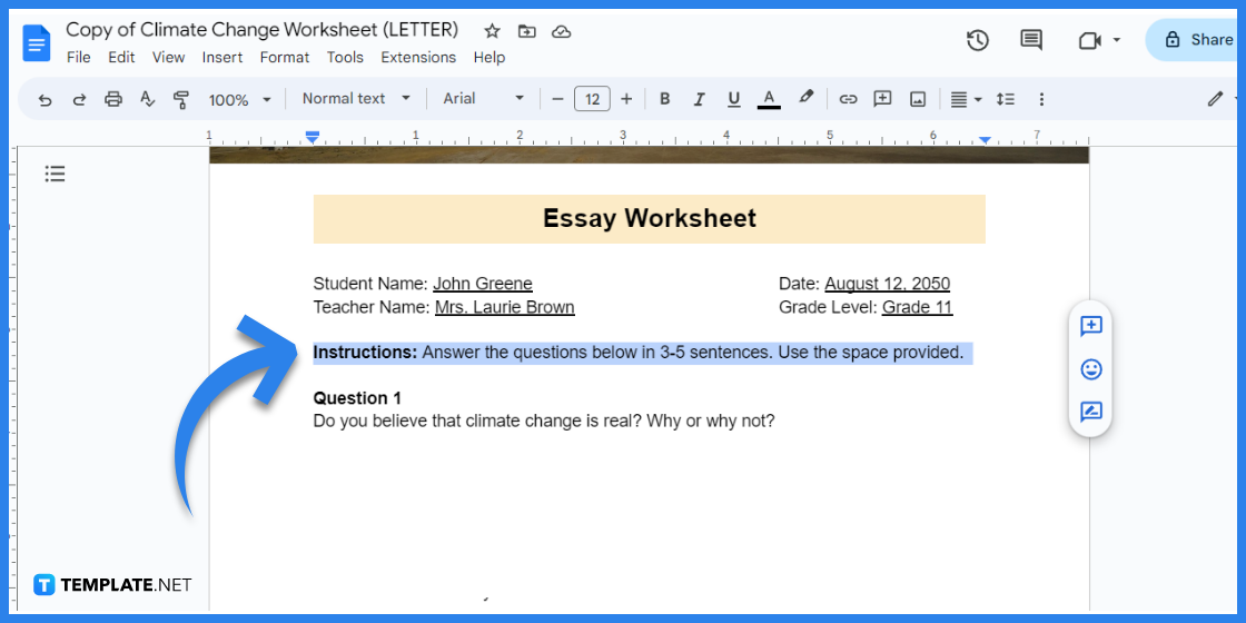 how to make a climate change worksheet in google docs template example 2023 step
