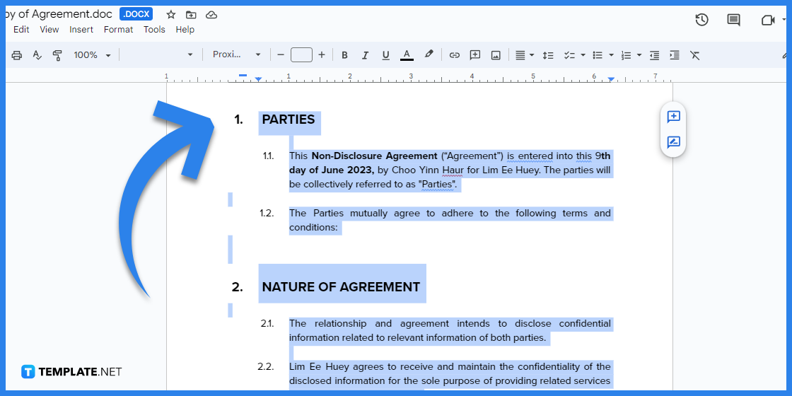 how to make an agreement in google docs templates examples 2023 step