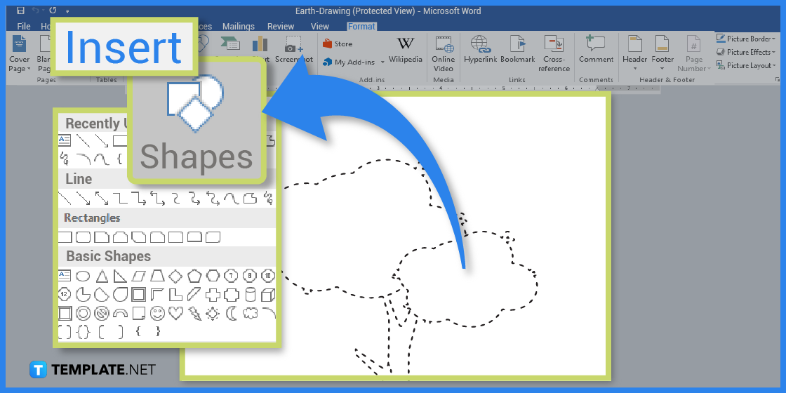 how to make an earth drawing in microsoft word template example 2023 step