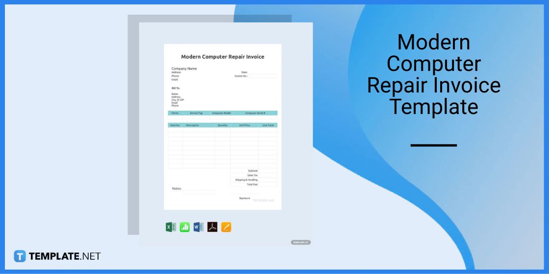 modern computer repair invoice template