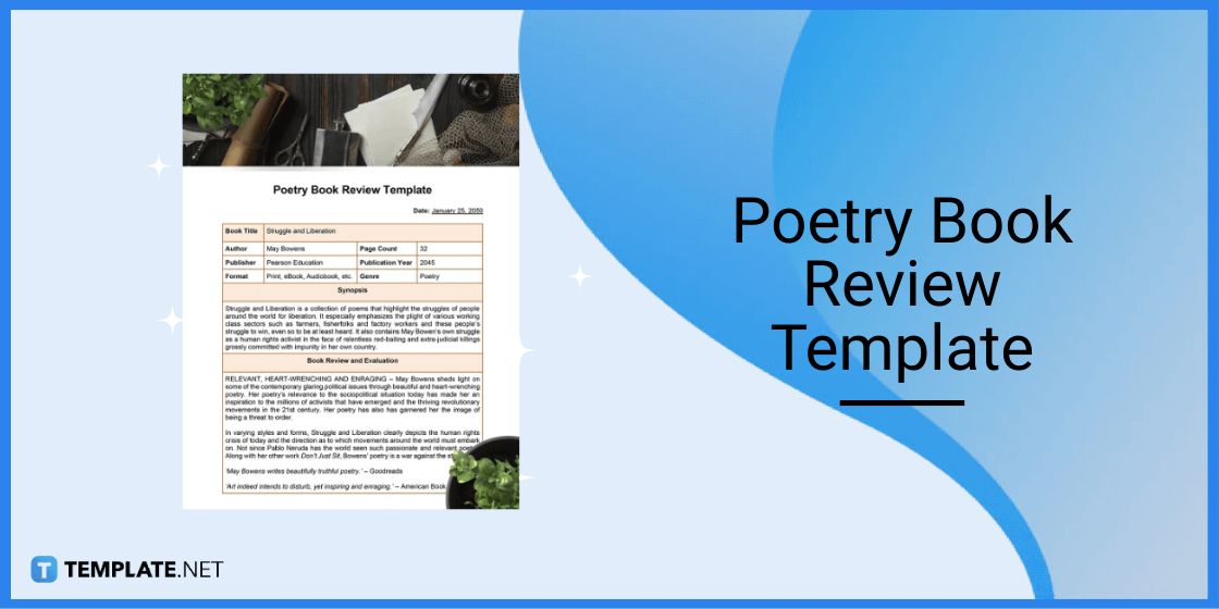 poetry book review template