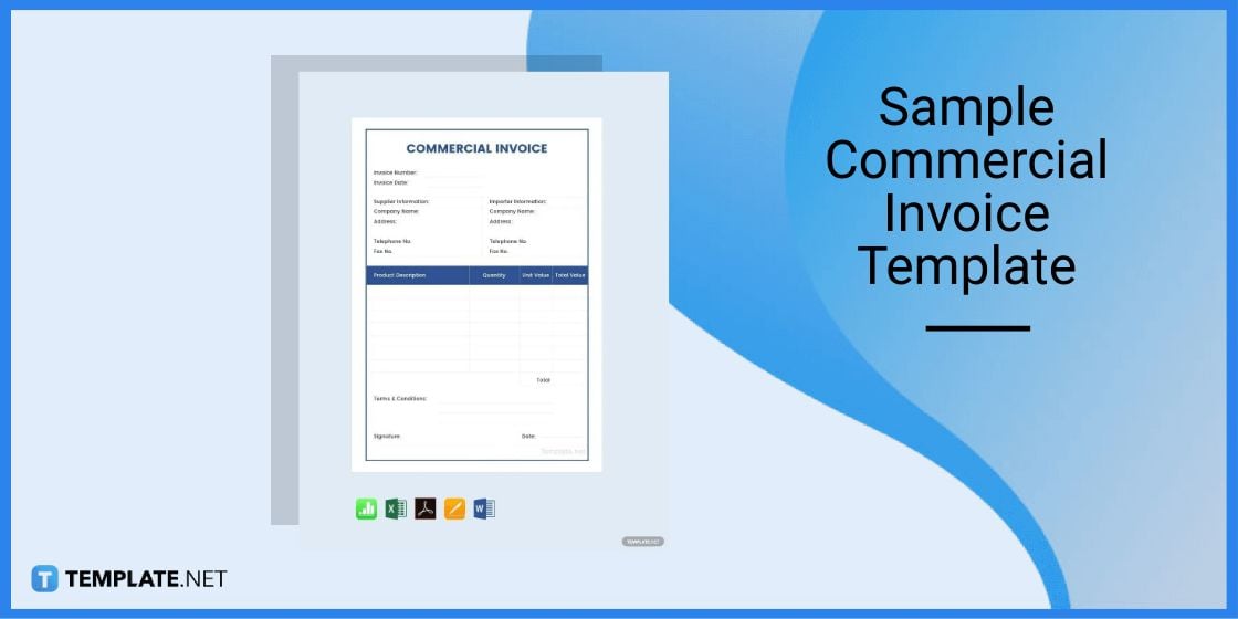 sample commercial invoice template