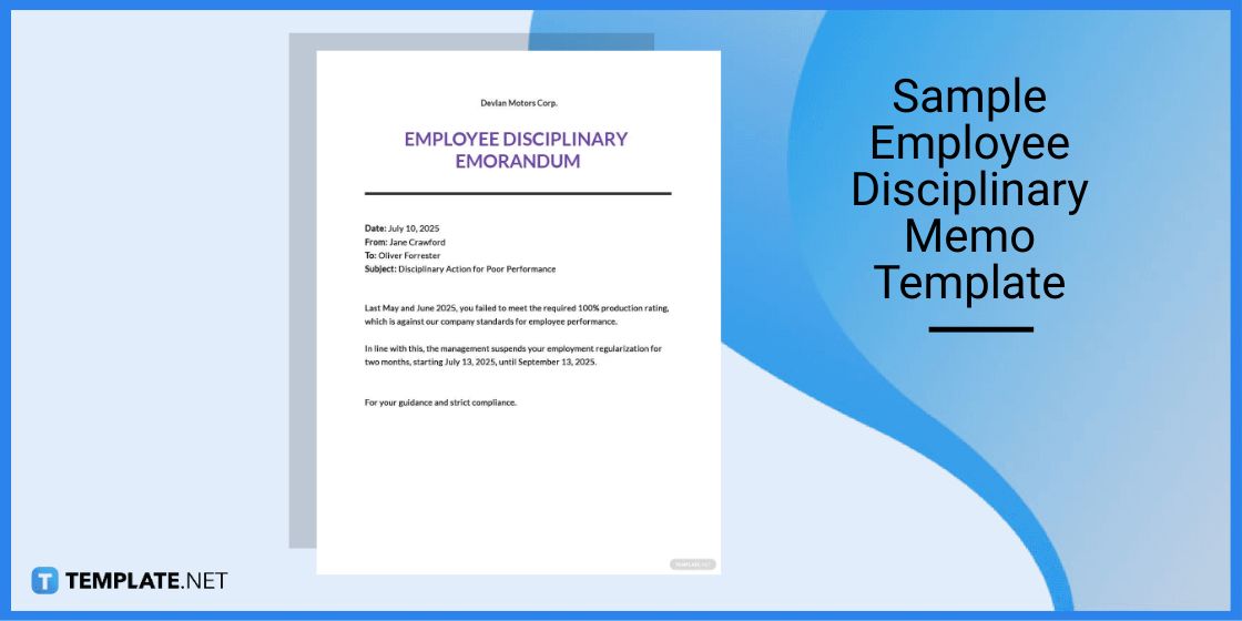 sample employee disciplinary memo template