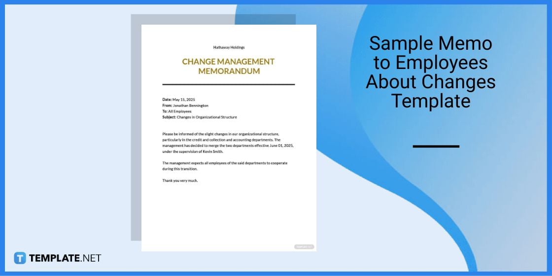 sample memo to employees about changes template