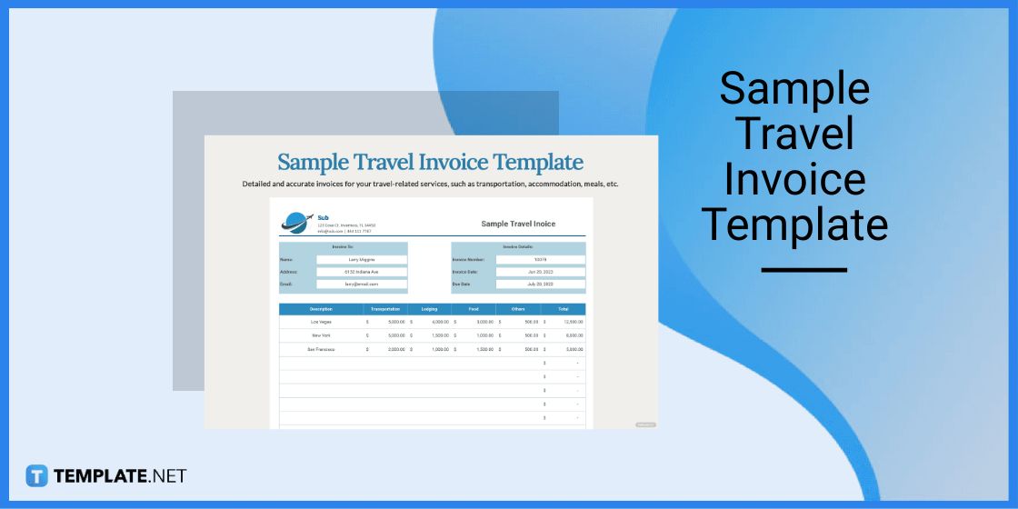 sample travel invoice template