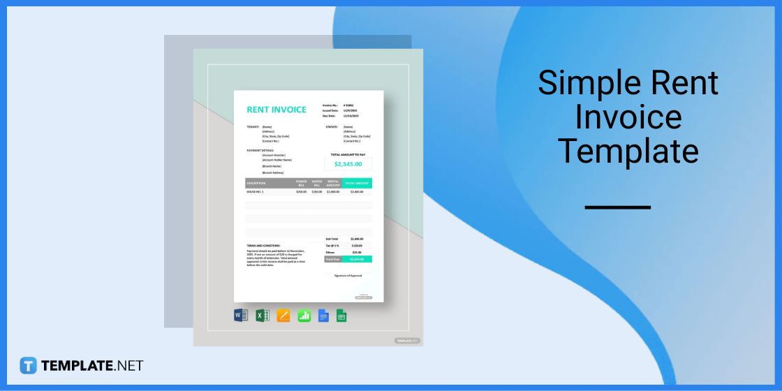 simple rent invoice template
