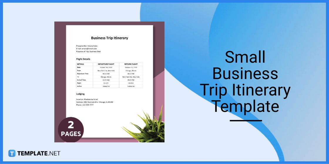 small business trip itinerary template