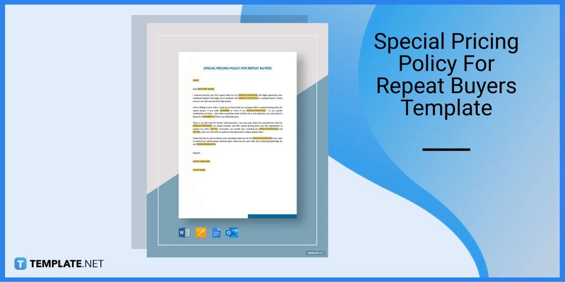 special pricing policy for repeat buyers template