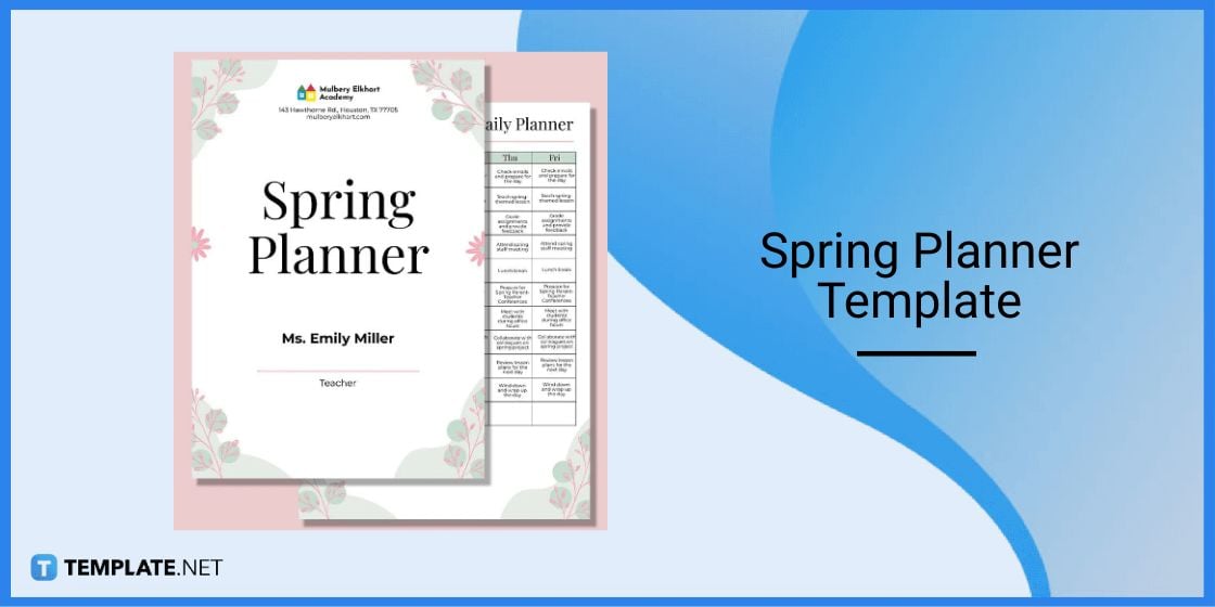spring planner template