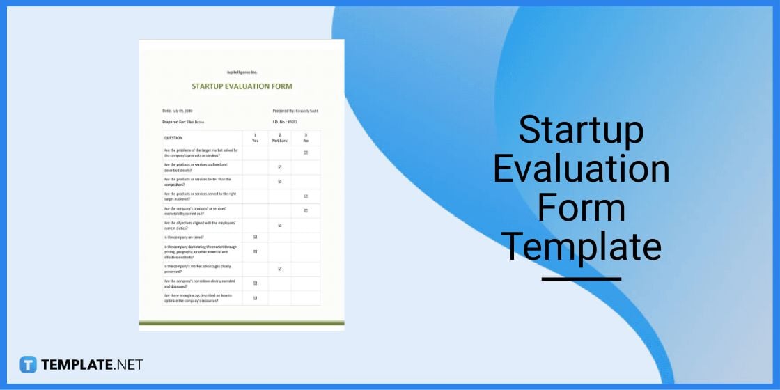 startup evaluation form template