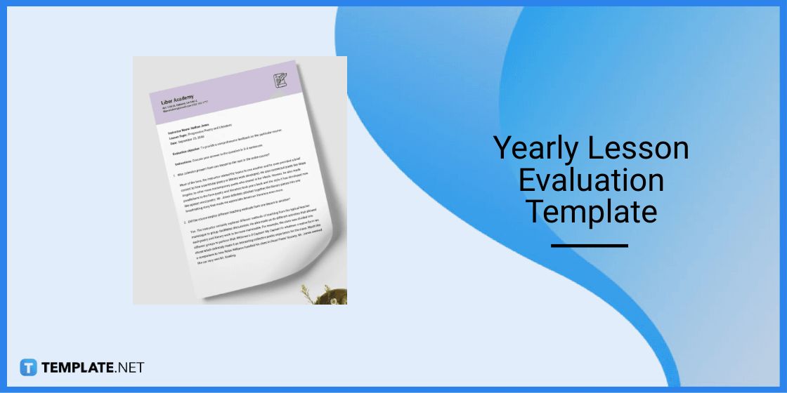 yearly lesson evaluation template