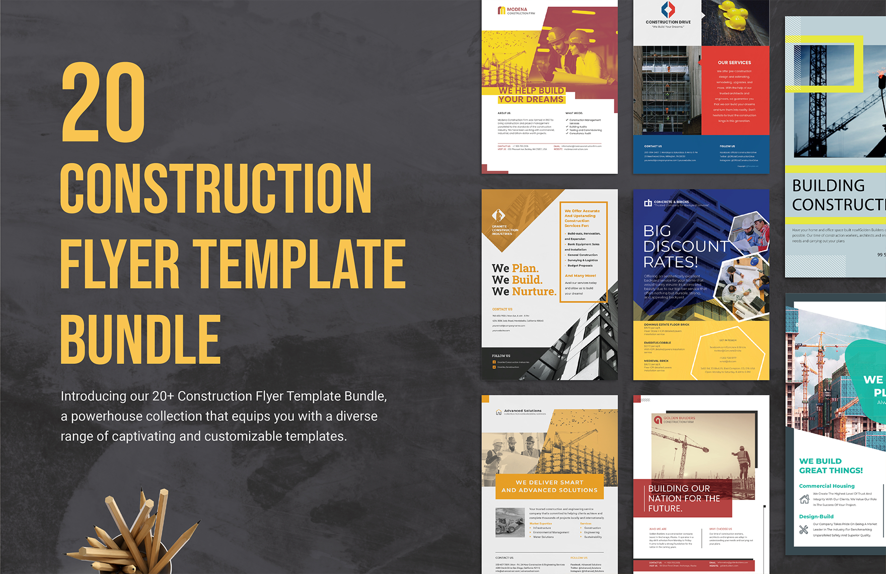 0 construction flyer template bundle