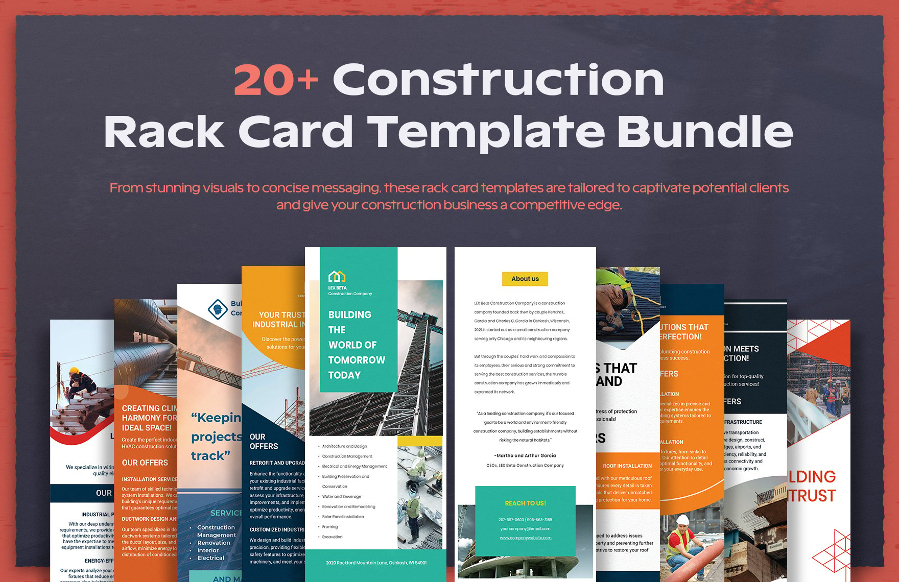 0 construction rack card template bundle