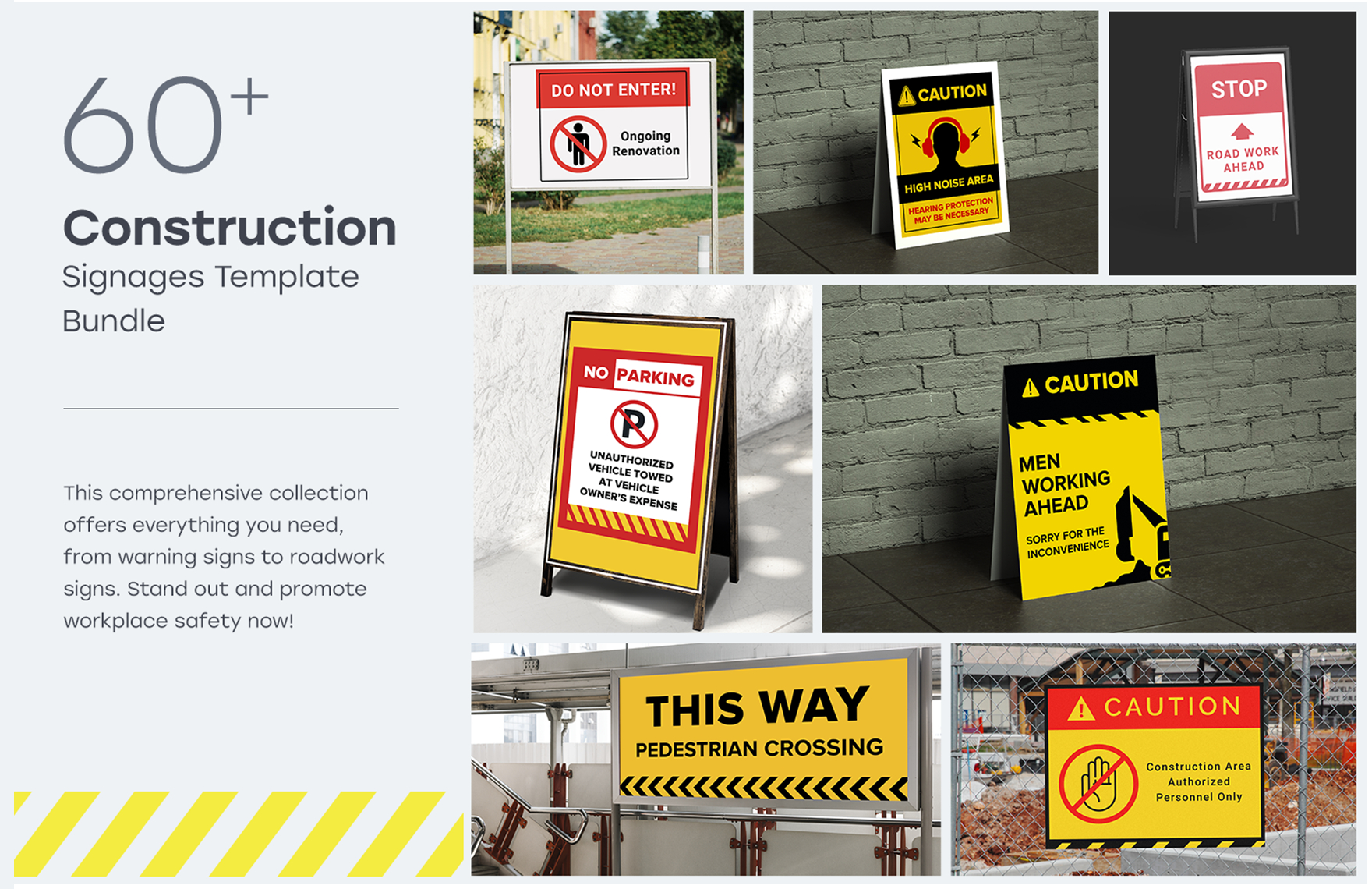 0 construction signages template bundle