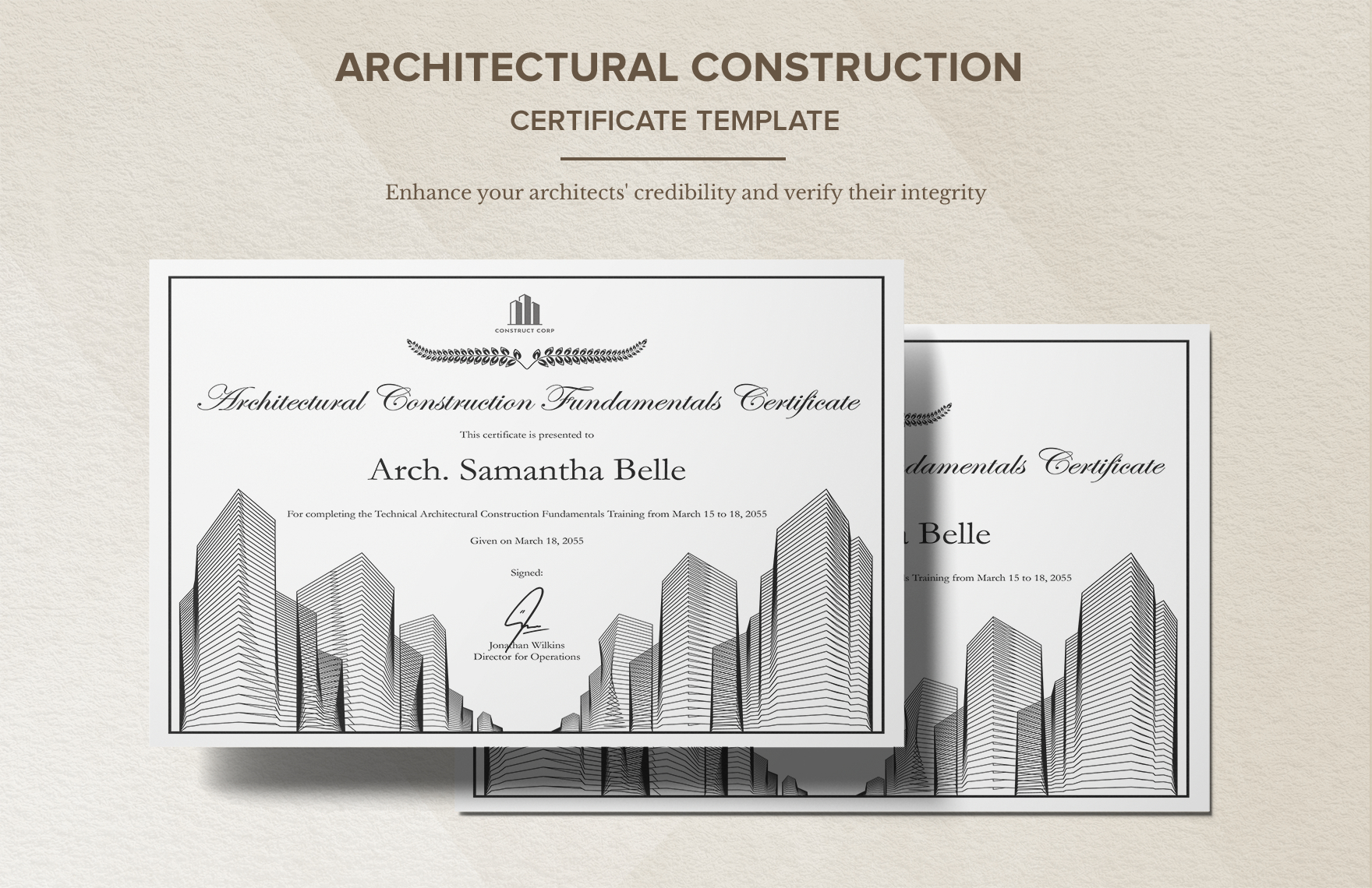 architectural construction certificate ideas examples