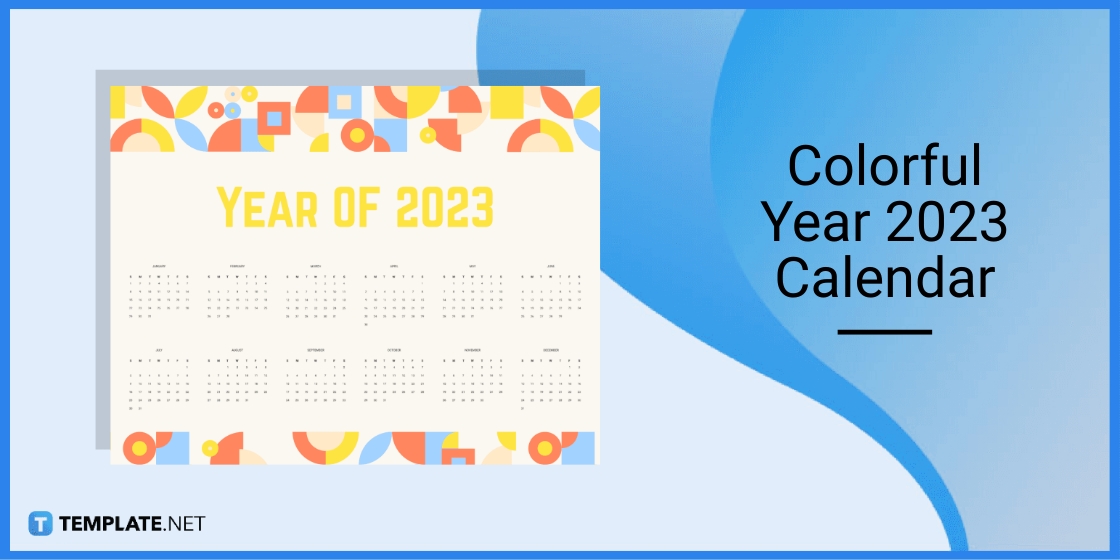 colorful year 2023 calendar template