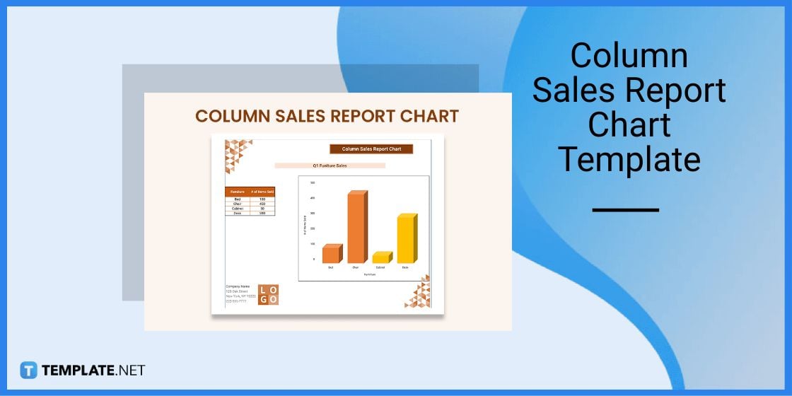 column sales report chart template