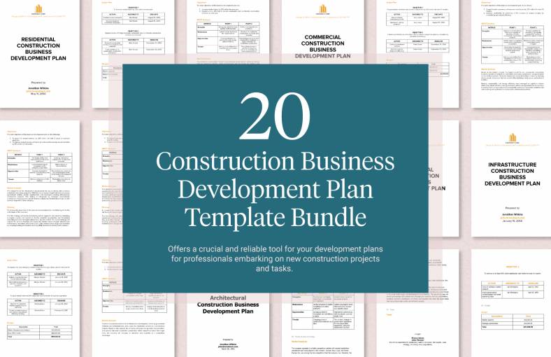free construction business plan template pdf