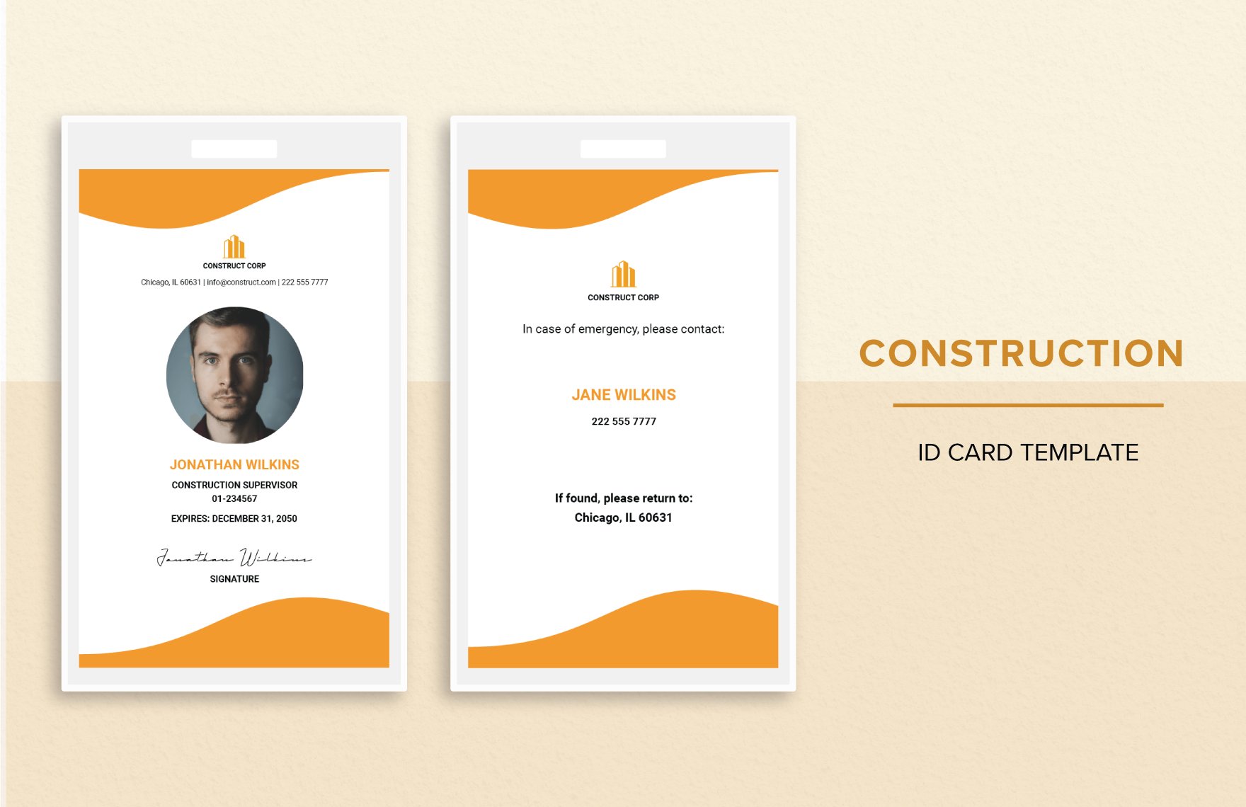 construction id card ideas examples