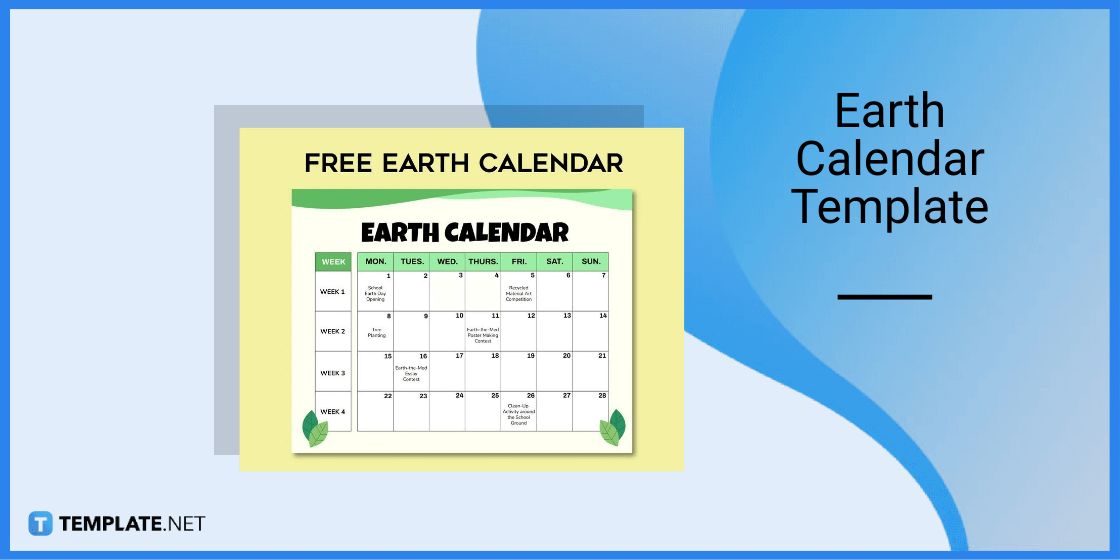 earth calendar template