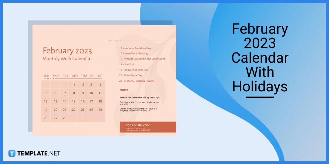 february 2023 calendar with holidays template