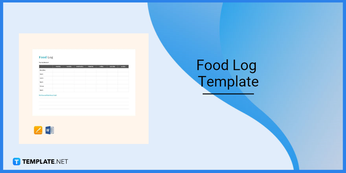 food log template