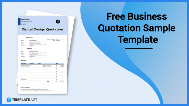 free business quotation sample template 788x