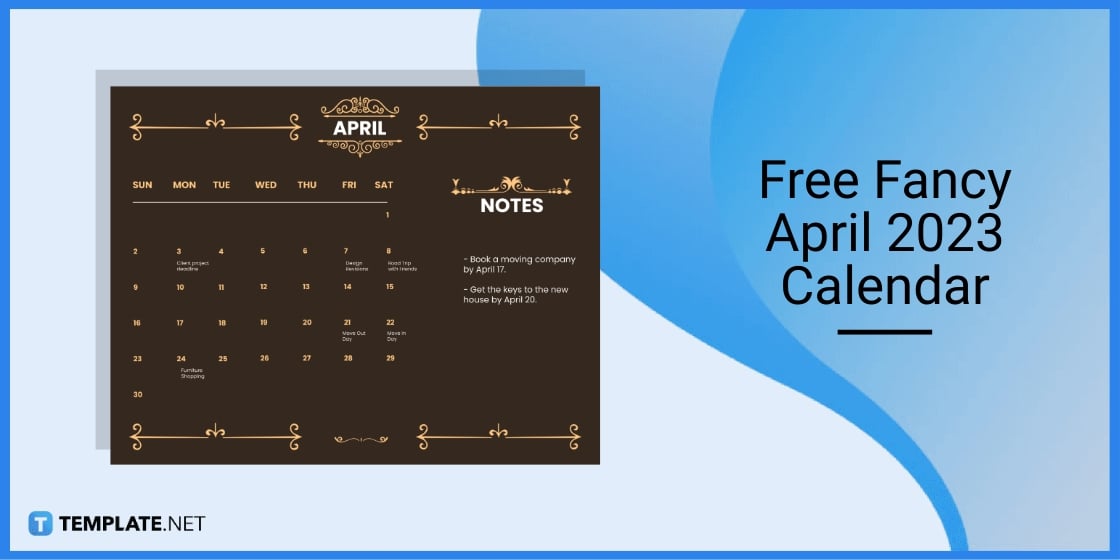 free fancy april 2023 calendar template