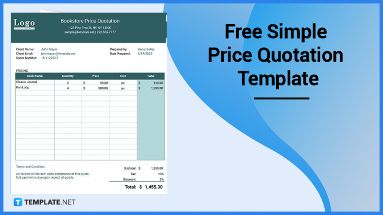 free simple price quotation template 788x
