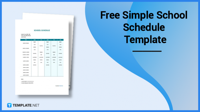 free simple school schedule template 788x