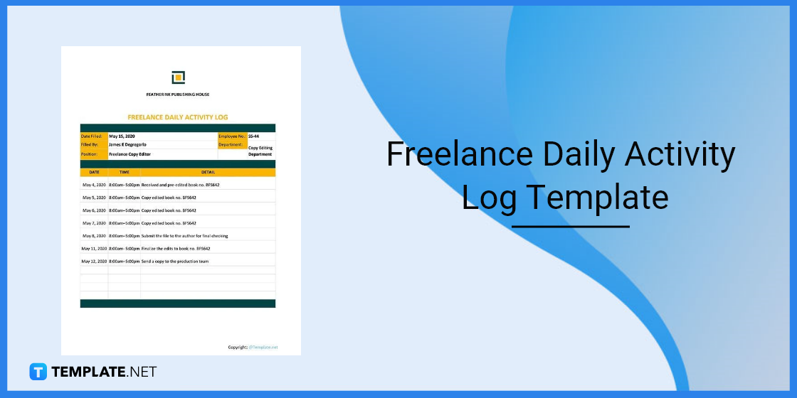 freelance daily activity log template