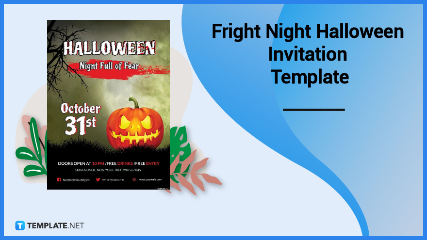 fright night halloween invitation template