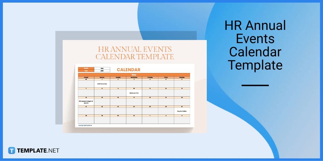 hr annual events calendar template